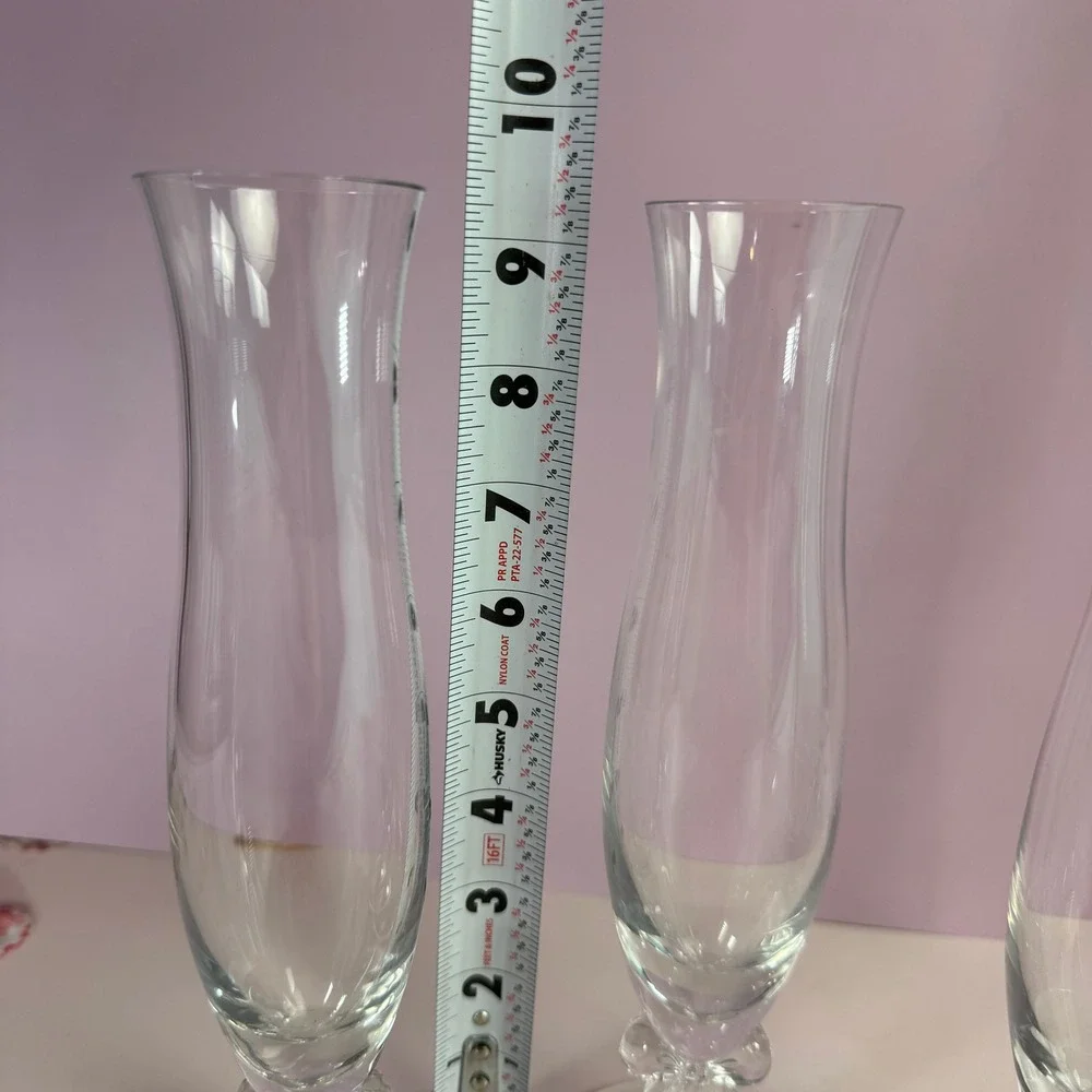 VTG Mikasa High Society Crystal Bud Vase Bow Ribbon 9.5